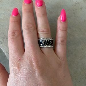 Coach Black/Silver Ring
